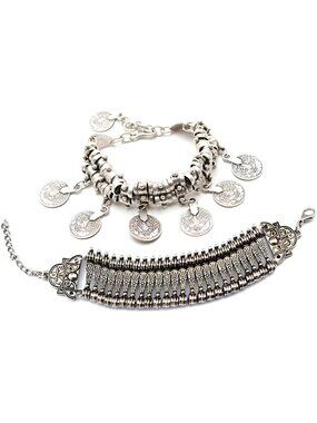 Boho Bracelet Set Bohemian Coin Bracelet Hand Bracelet 2 Types